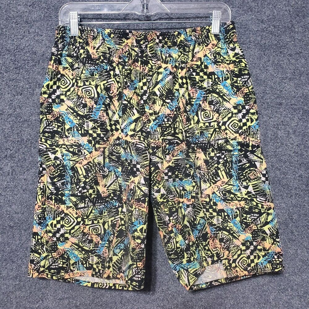 Vintage Surf Gear Shorts Mens Large 90s Abstract Retro Tribal Cotton USA Made